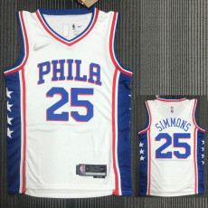 21-22 76ERS SIMMONS #25 White 75th Anniversary Top Quality Hot Pressing NBA Jersey