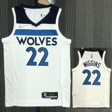 21-22 Timberwolves WIGGINS #22 White 75th Anniversary Top Quality Hot Pressing NBA Jersey