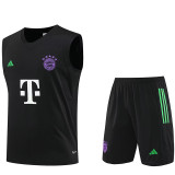 23-24 Bayern Black Tank top and shorts suit