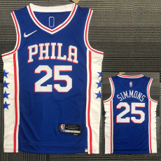 21-22 76ERS SIMMONS #25 Blue 75th Anniversary Top Quality Hot Pressing NBA Jersey