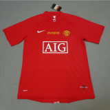 2007-2008 Man Utd home Red Retro soccer jersey(带胸前决赛字)
