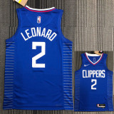 21-22 Clippers LEONARD #2 Blue 75th Anniversary Top Quality Hot Pressing NBA Jersey