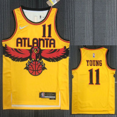 21-22 Hawks YOUNG #11 Yellow City Edition Top Quality Hot Pressing NBA Jersey