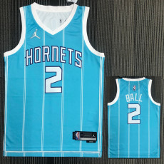 21-22 Hornets BALL #2 Blue 75th Anniversary Top Quality Hot Pressing NBA Jersey