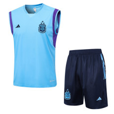 23-24 Argentina blue Tank top and shorts suit #D777