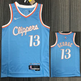 21-22 Clippers GEORGE #13 Blue City Edition Top Quality Hot Pressing NBA Jersey