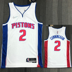 21-22 Pistons CUNNINGHAM #2 White 75th Anniversary Top Quality Hot Pressing NBA Jersey