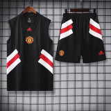 23-24 Man Utd Classic Black Tank top and shorts suit