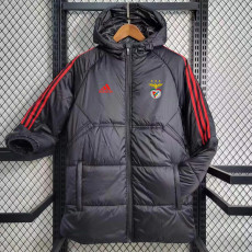 23-24 Benfica Black Hooded Cotton Coat Red Edge (红色边) 棉衣