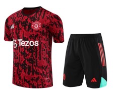 23-24 Man Utd Red Black Training Short Suit