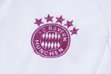 23-24 Bayern White Jacket Tracksuit #A691(半拉链)