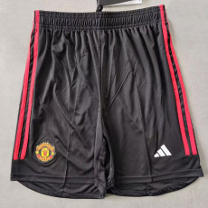 23-24 Man Utd Black Shorts Pants (红边)