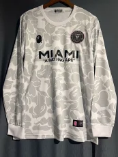 23-24 Inter Miami Grey White Joint Edition Long Sleeve Soccer Jersey (长袖) 猿