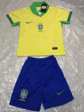2024 Brazil Home Kids Soccer Jersey