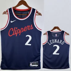 24-25 Clippers LEONARD #2 Navy Blue Away Top Quality Hot Pressing NBA Jersey