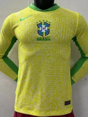 24-25 Brazil Home Long Sleeve Player Version Soccer Jersey (长袖球员)