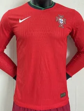 24-25 Portugal Home Long Sleeve Player Version Soccer Jersey (长袖球员)