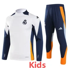2024-25 RMA White Kids Long Sleeve Training Tracksuit (童装)