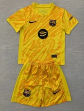 24-25 BAR Yellow Goalkeeper Kids Soccer Jersey