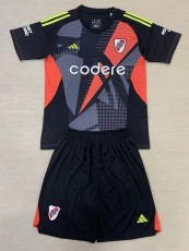 24-25 River Plate Black Goalkeeper Kids Soccer Jersey
