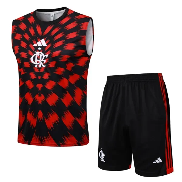 2025-26 Flamengo Red Black Tank top and shorts suit #D2539