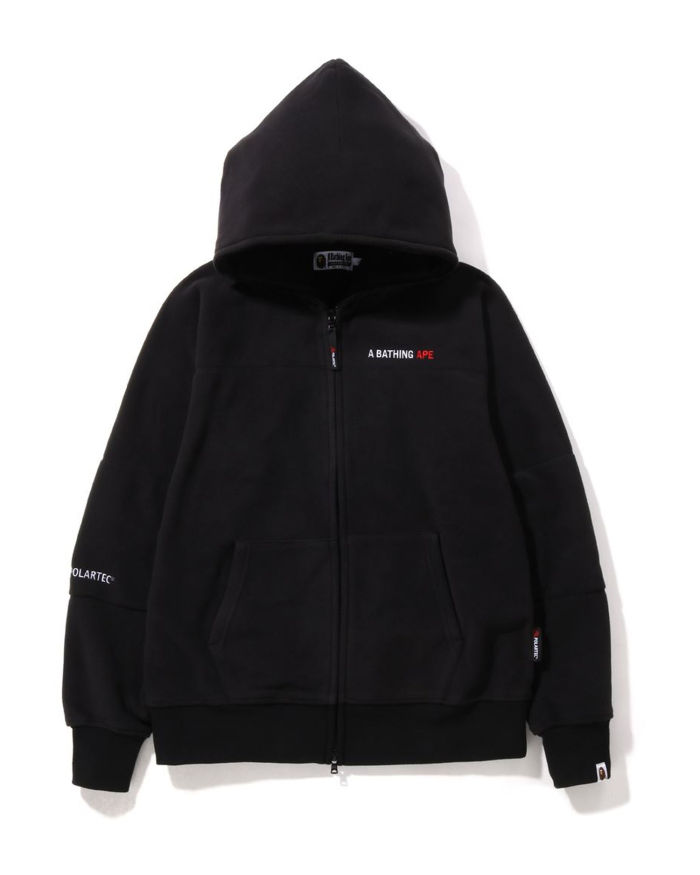 A Bathing Ape X Polartec Wide Fit Full Zip Hoodie In Black