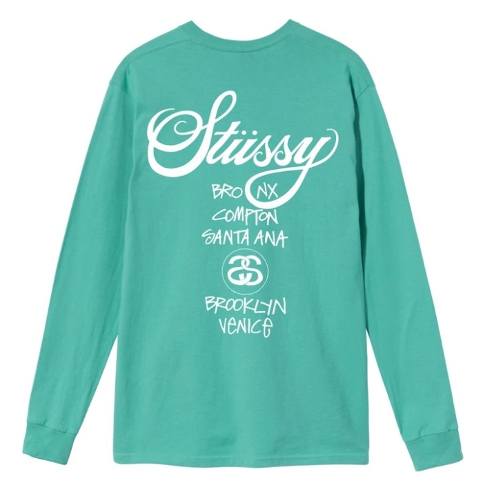 STUSSY WORLD TOUR CREW LONG SLEEVE TEE