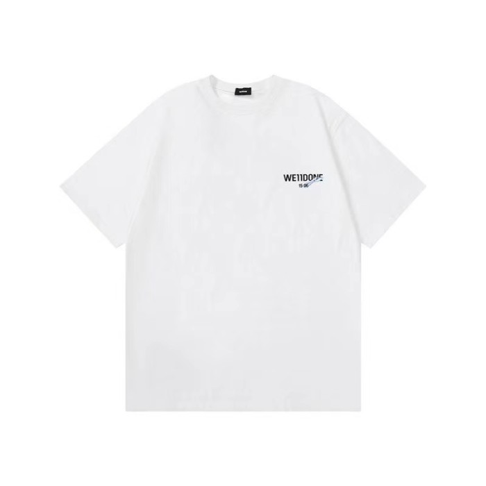 WE11DONE Wave Pattern Tee White