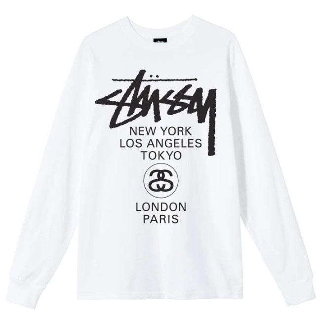 STUSSY WORLD TOUR CREW LONG SLEEVE TEE