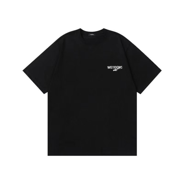 WE11DONE Wave Pattern Tee Black