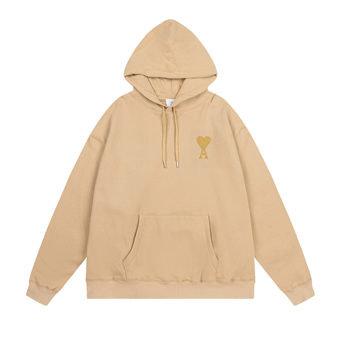 AMI Classic Logo Hoodie Brown