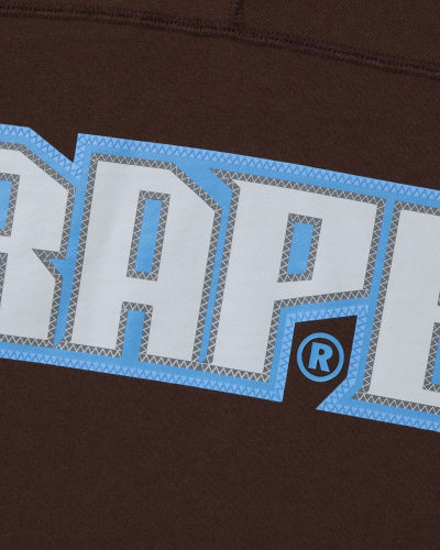 A Bathing Ape Football Relaxed Fit Pullover Hoodie In Brown