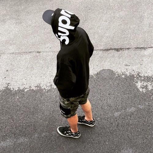 Supreme Contrast Hoodie Black