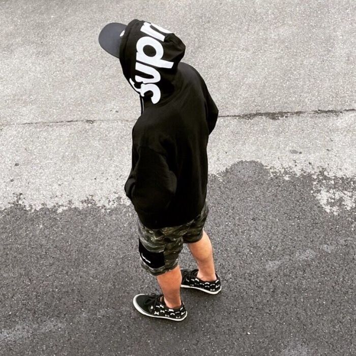 Supreme Contrast Hoodie Black