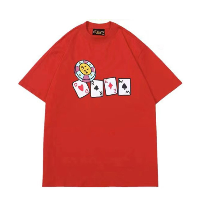 Drew House Chips Short Sleeve Cotton T-Shirt Red