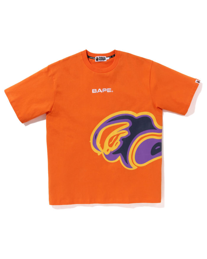 A Bathing Ape Camo Thermography Relaxed Fit Tee In Orange