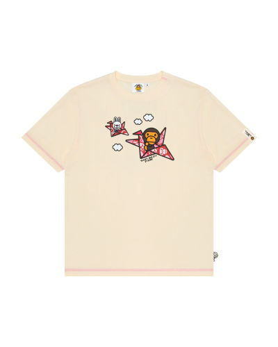 A Bathing Ape Baby Milo print tee In Cream