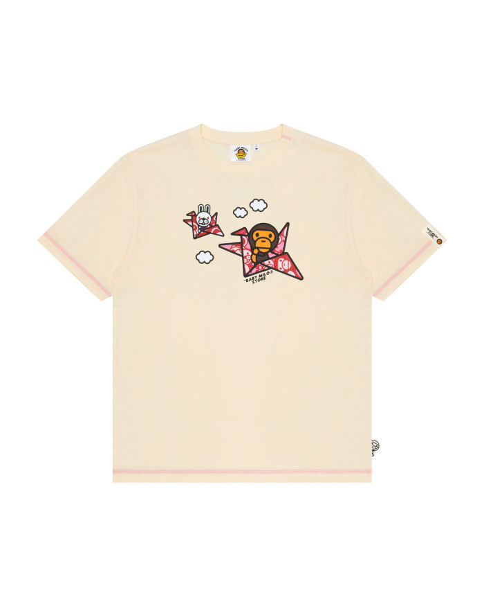 A Bathing Ape Baby Milo print tee In Cream