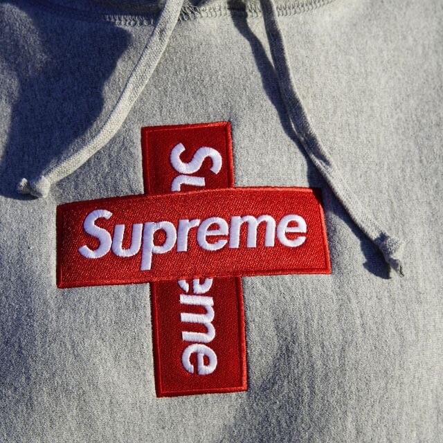 Supreme Cross Box Hoodie Grey