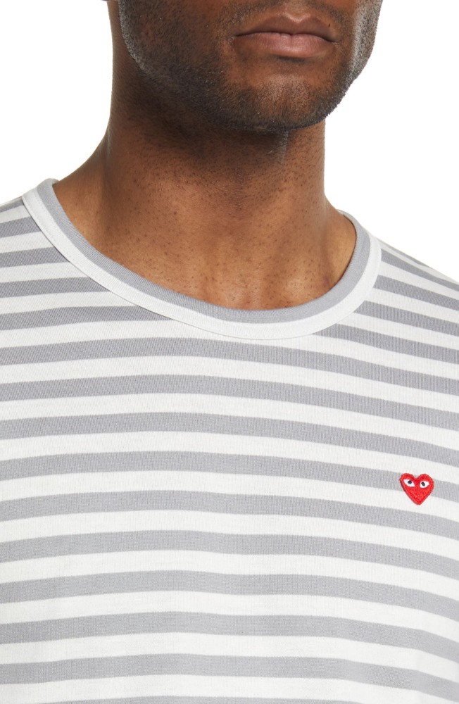 Small Heart Stripe Colorblock Long Sleeve T-Shirt