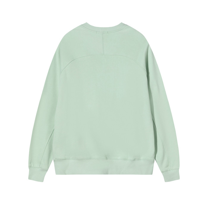 AMI  Solid Color Logo Crewneck Hoodie Green