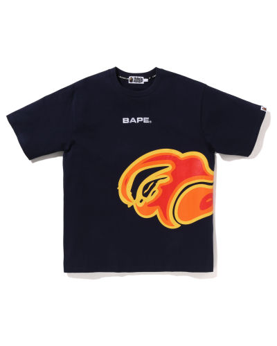 A Bathing Ape Camo Thermography Relaxed Fit Tee In Navy Blue