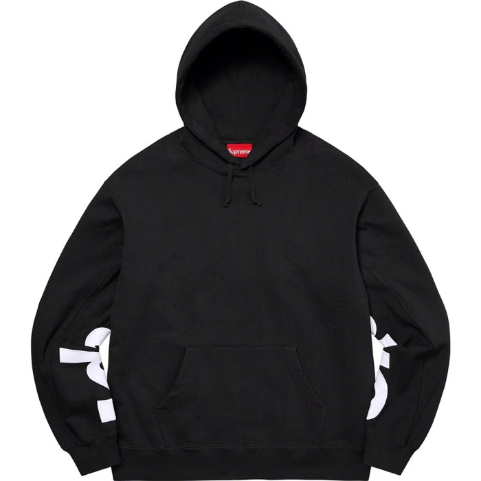 Supreme Cropped Panels Hoodie Black