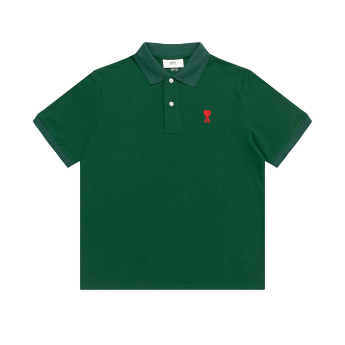 AMI Small Logo Short Sleeve Shirt  Dark Green