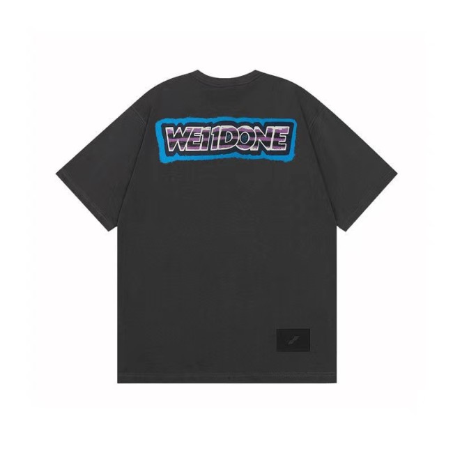 WE11DONE Track Gradient Letters Logo Tee Grey