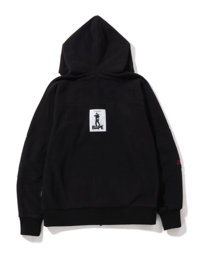 A Bathing Ape X Polartec Wide Fit Full Zip Hoodie In Black