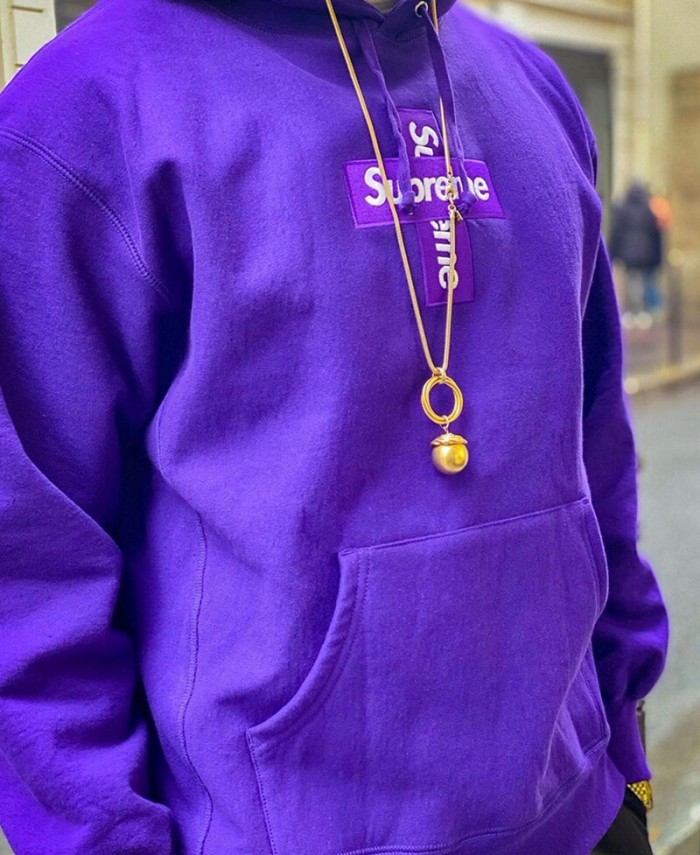 Supreme Cross Box Hoodie Purple