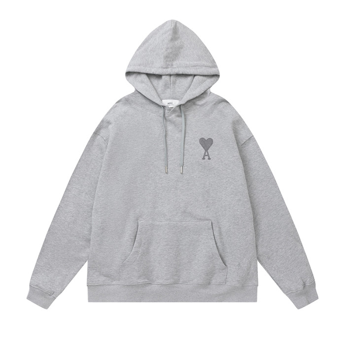 AMI Classic Logo Hoodie Grey