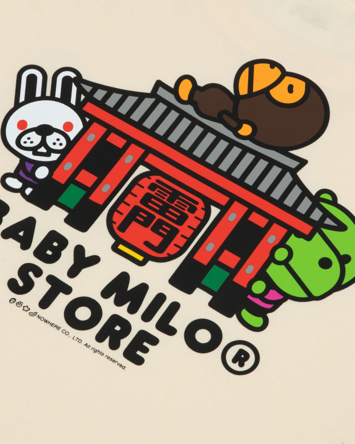 A Bathing Ape Baby Milo print tee In Beige