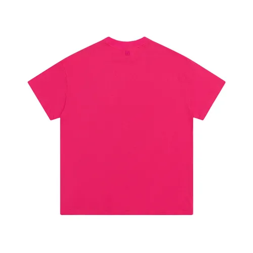 AMI Black Logo Tee Rose Red